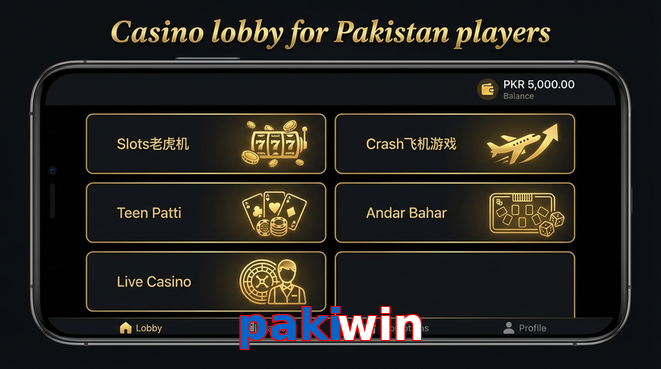Lobby view of Pakiwin for Pakistan users